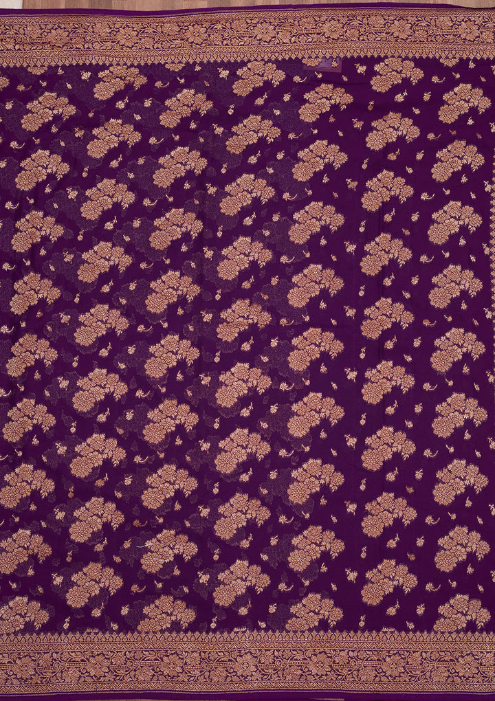 Purple Zariwork Pure Silk Saree