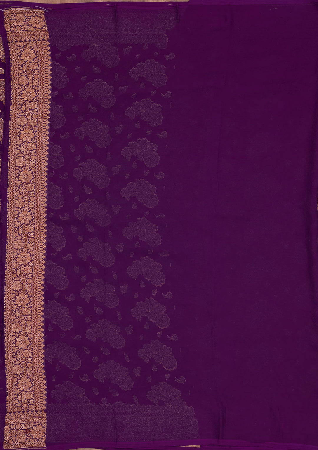 Purple Zariwork Pure Silk Saree