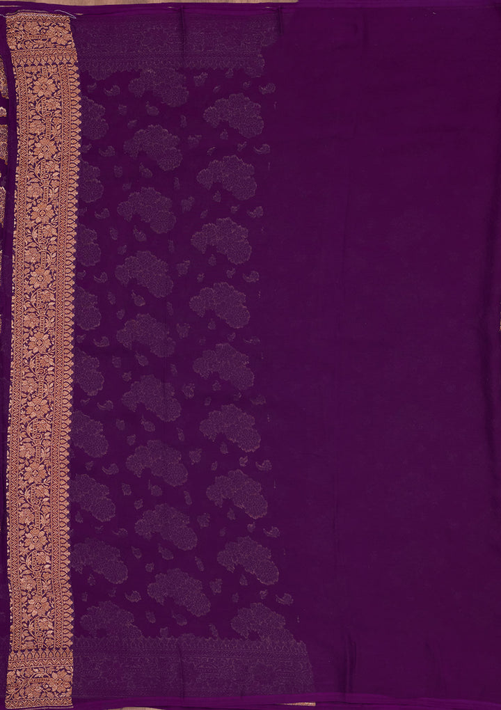 Purple Zariwork Pure Silk Saree