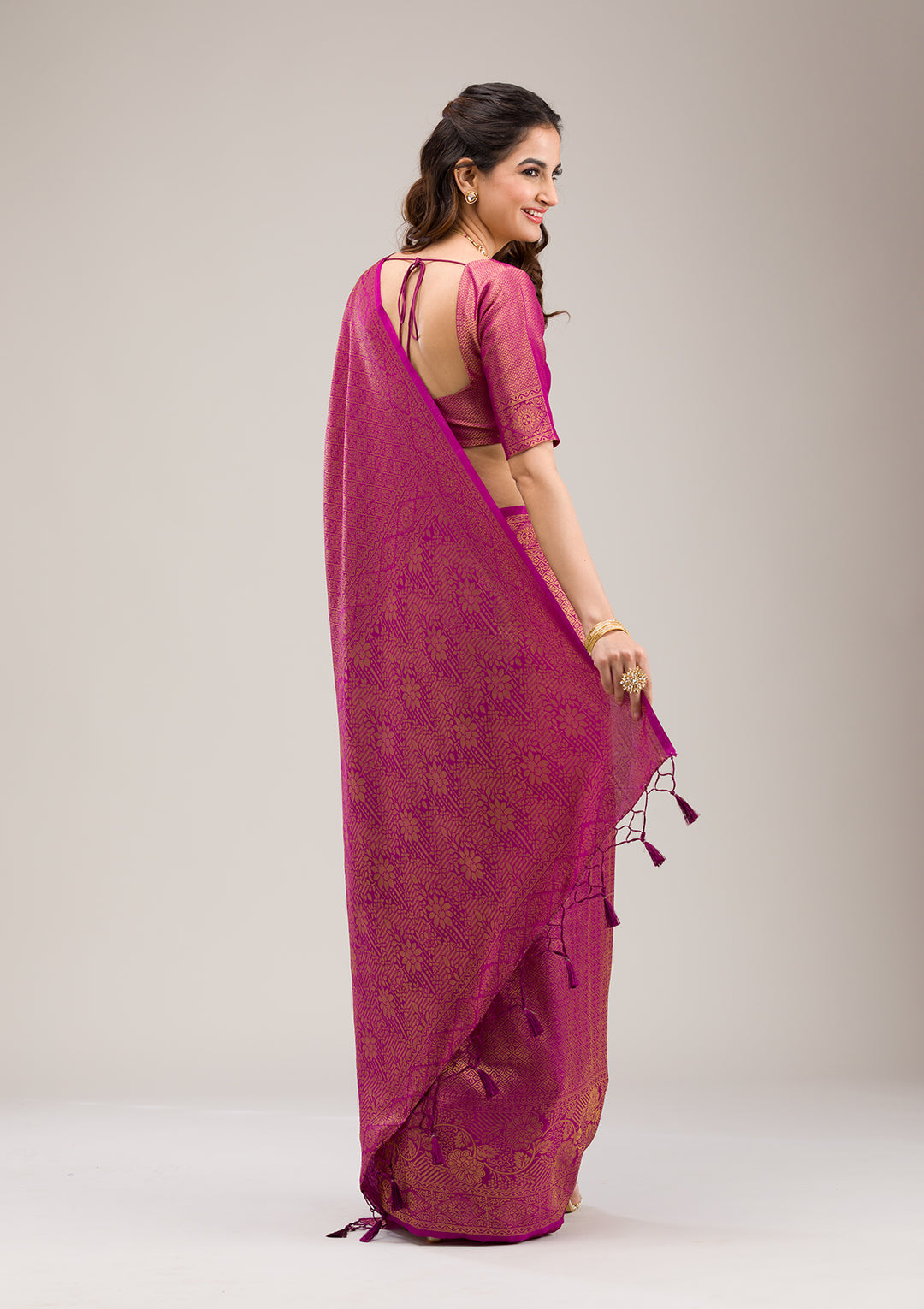 Purple Zariwork Soft Silk Saree