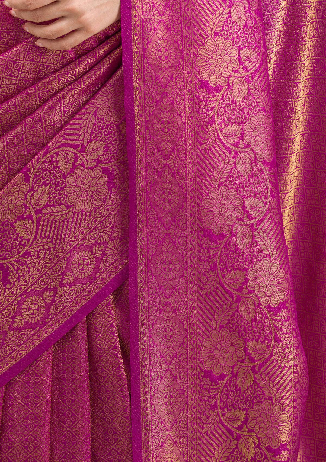 Purple Zariwork Soft Silk Saree