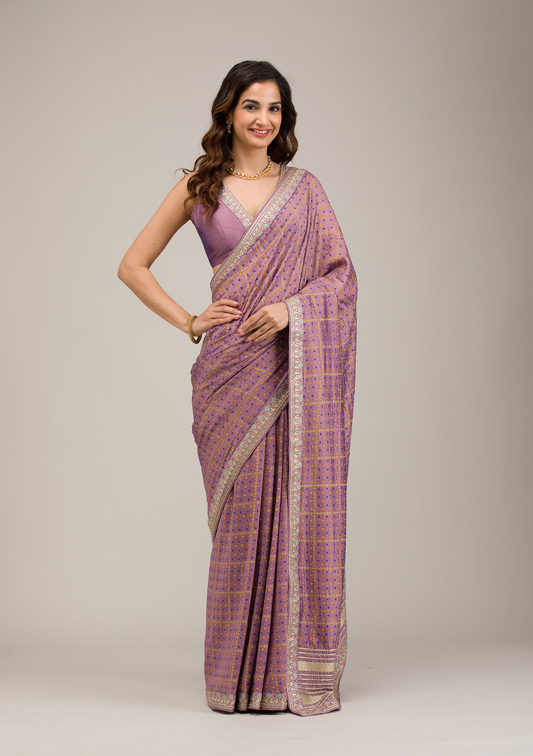 Purple Zariwork Soft Silk Saree