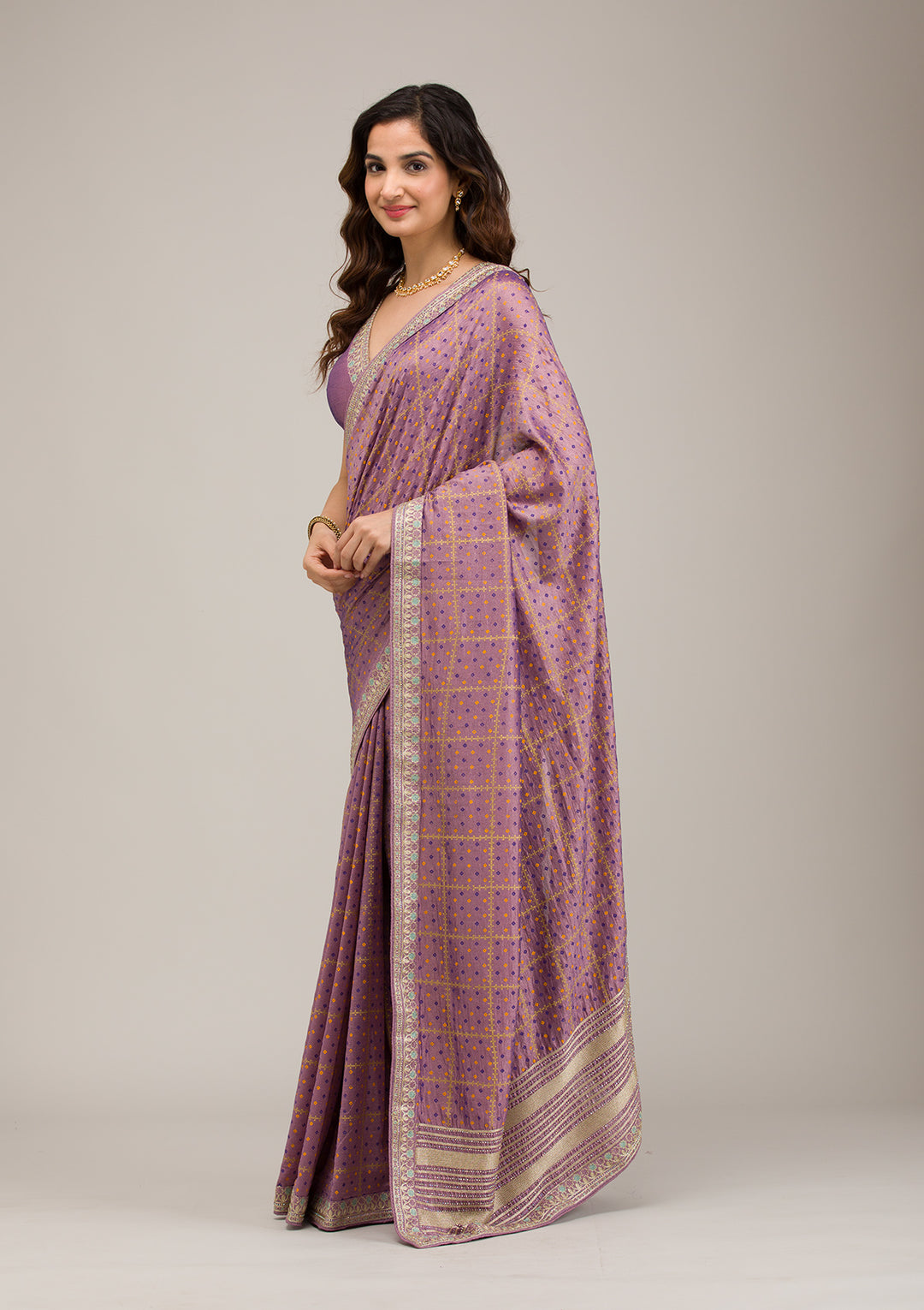 Purple Zariwork Soft Silk Saree