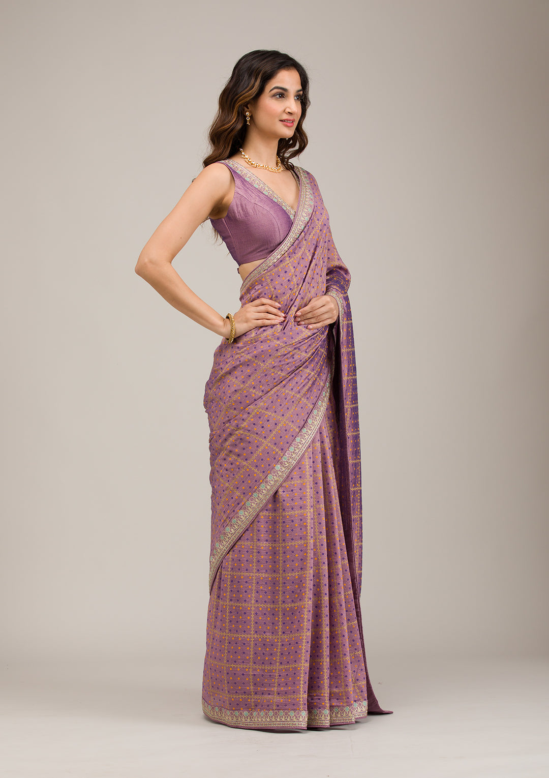 Purple Zariwork Soft Silk Saree