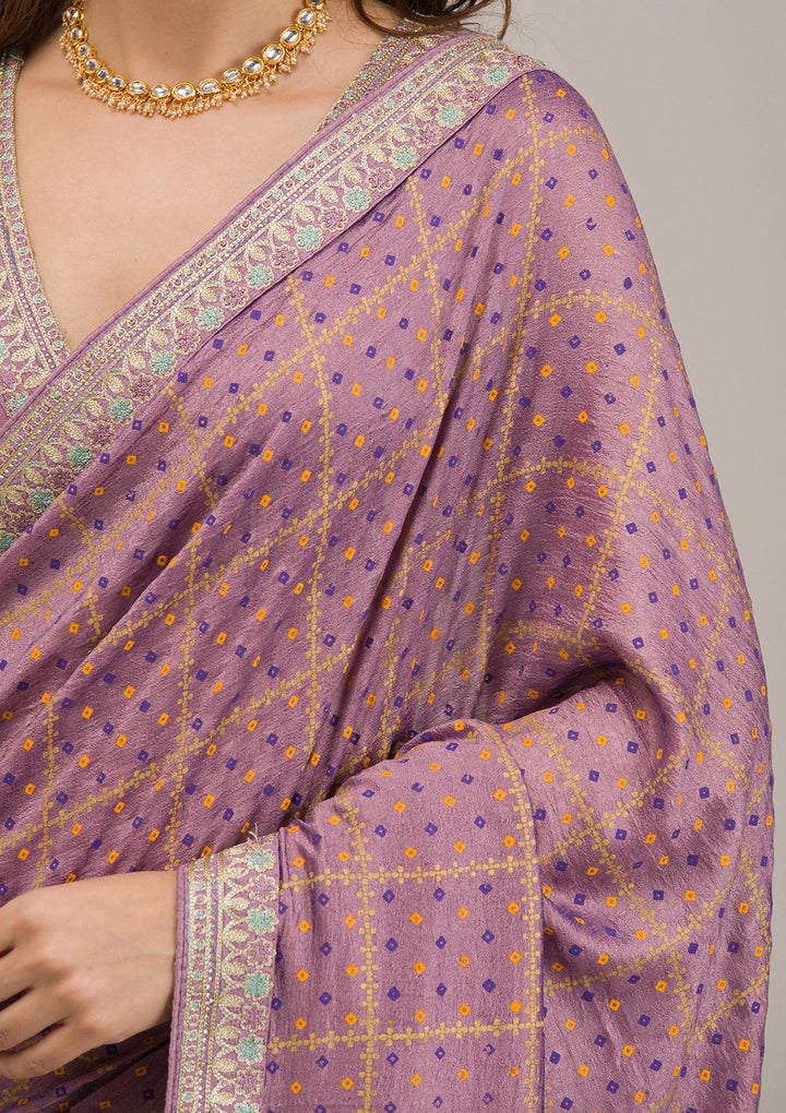 Purple Zariwork Soft Silk Saree