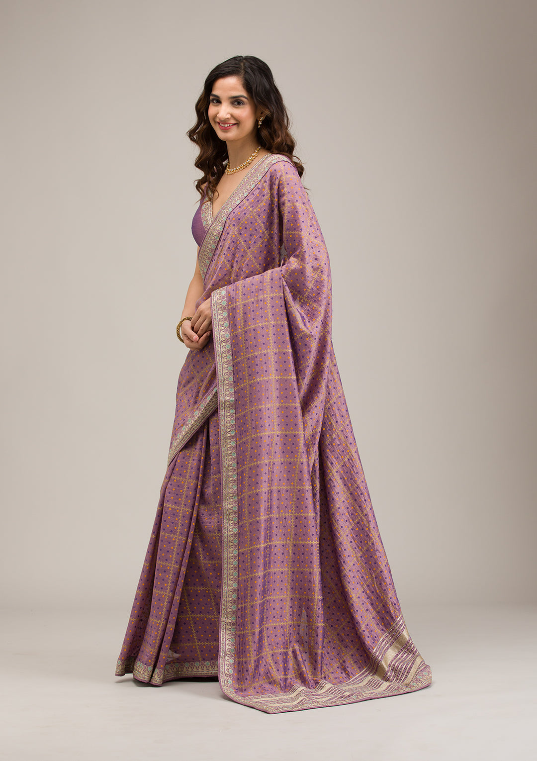 Purple Zariwork Soft Silk Saree