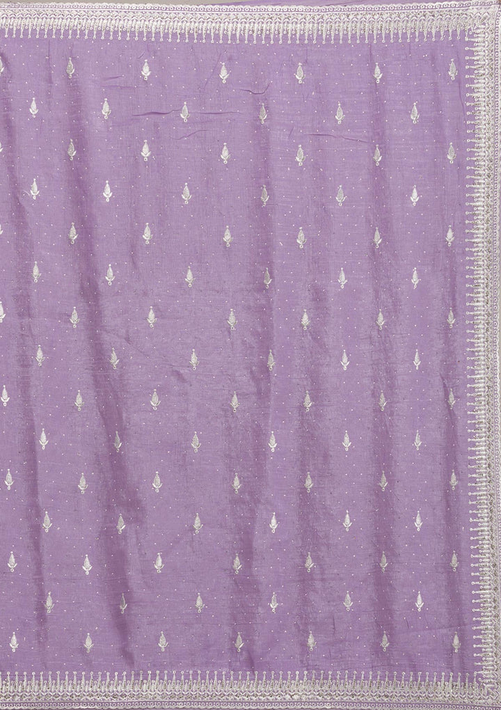 Purple Zariwork Tissue Saree