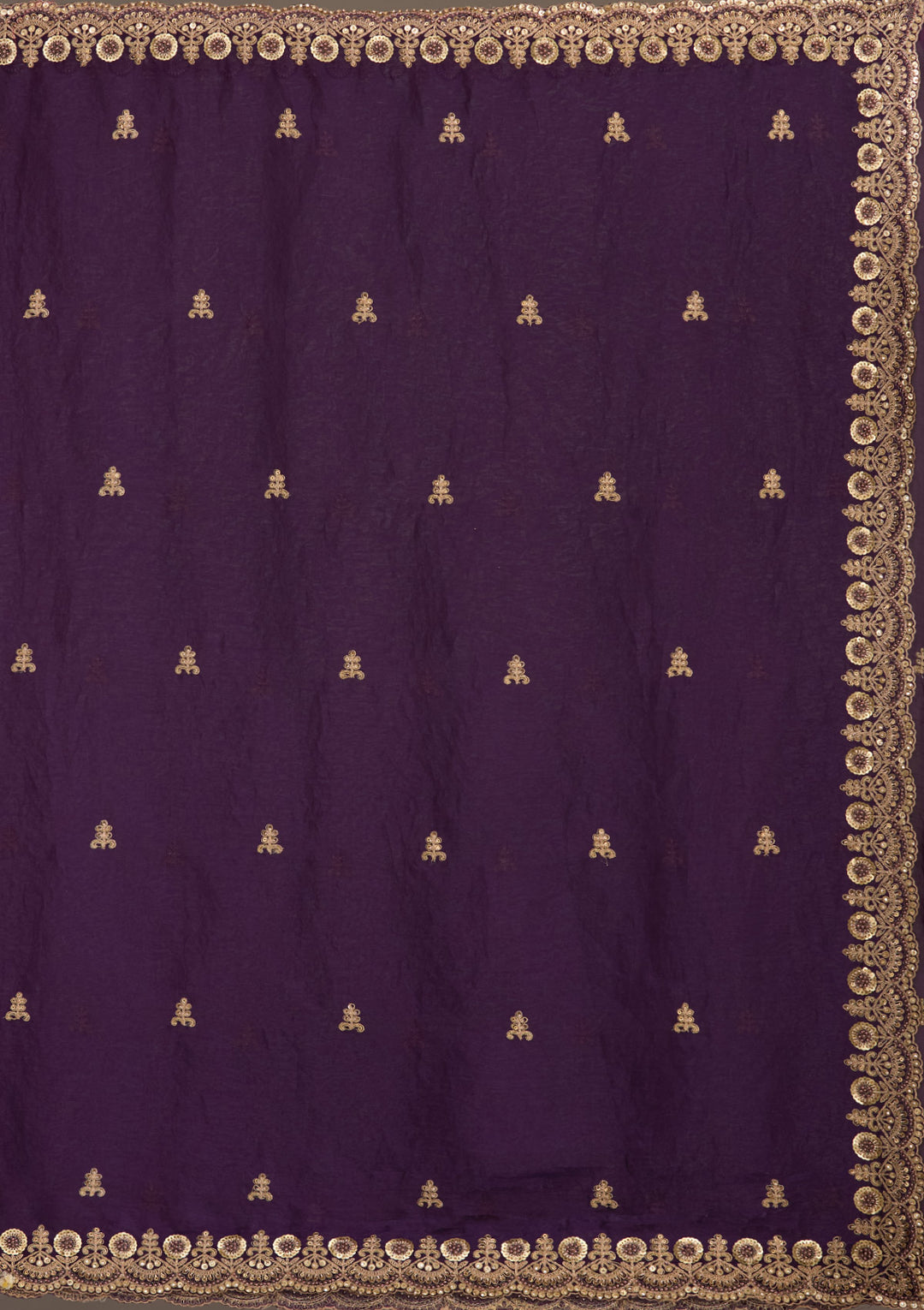 Purple Zariwork Tissue Saree