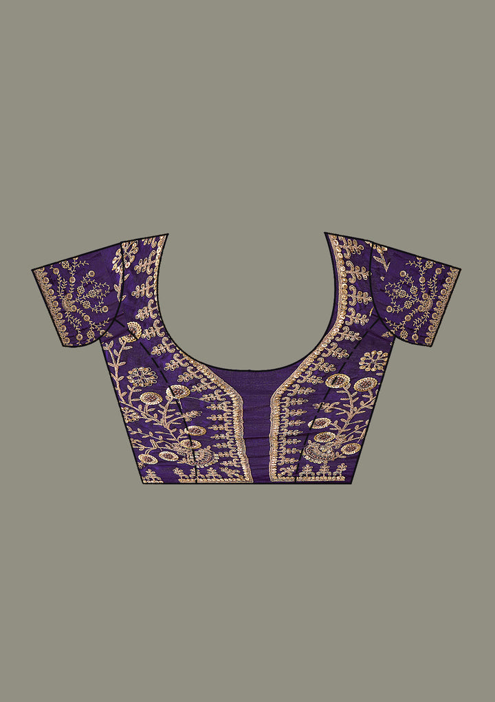 Purple Zariwork Tissue Saree