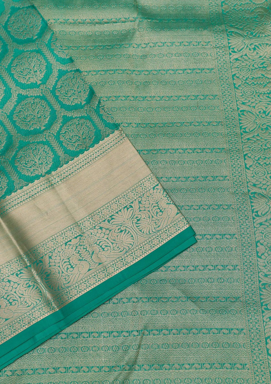 Rama Green Zariwork Banarasi Pure Silk Saree