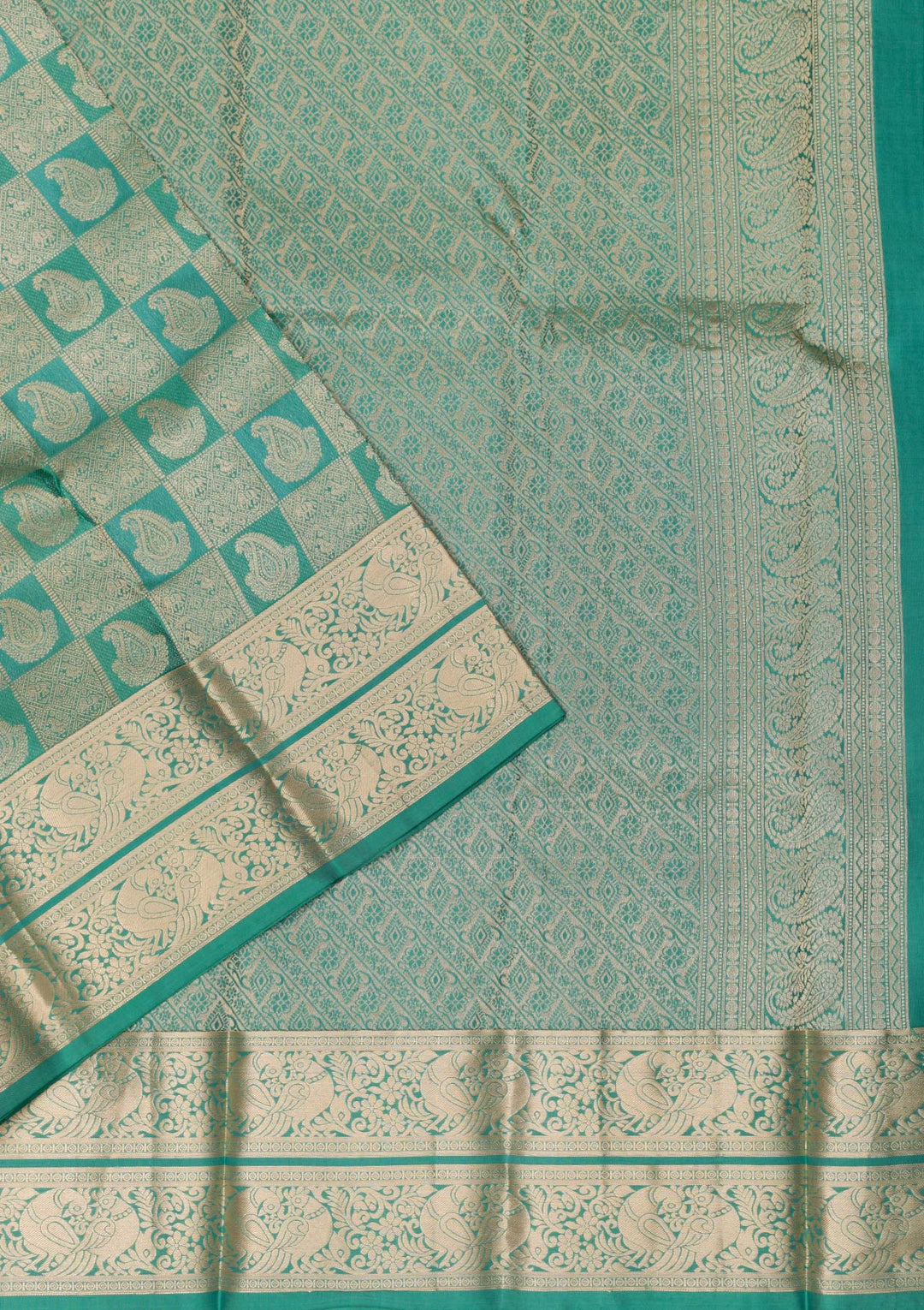 Rama Green Zariwork Kanjivaram Pure Silk Saree