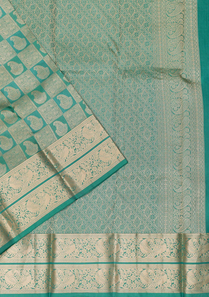 Rama Green Zariwork Kanjivaram Pure Silk Saree