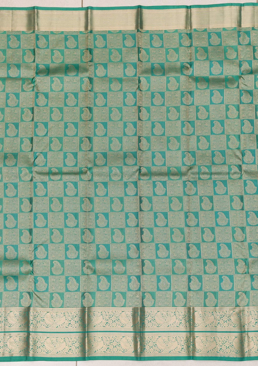 Rama Green Zariwork Kanjivaram Pure Silk Saree