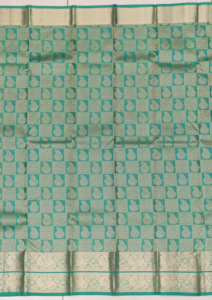 Rama Green Zariwork Kanjivaram Pure Silk Saree