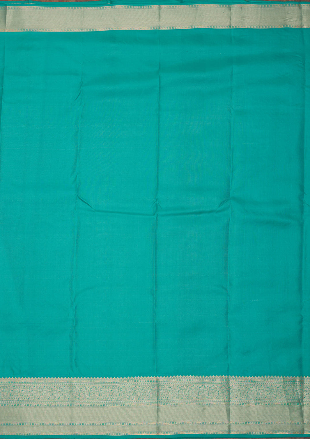 Rama Green Silk Jaal Gold Zariwork Saree With Matching Blouse Piece