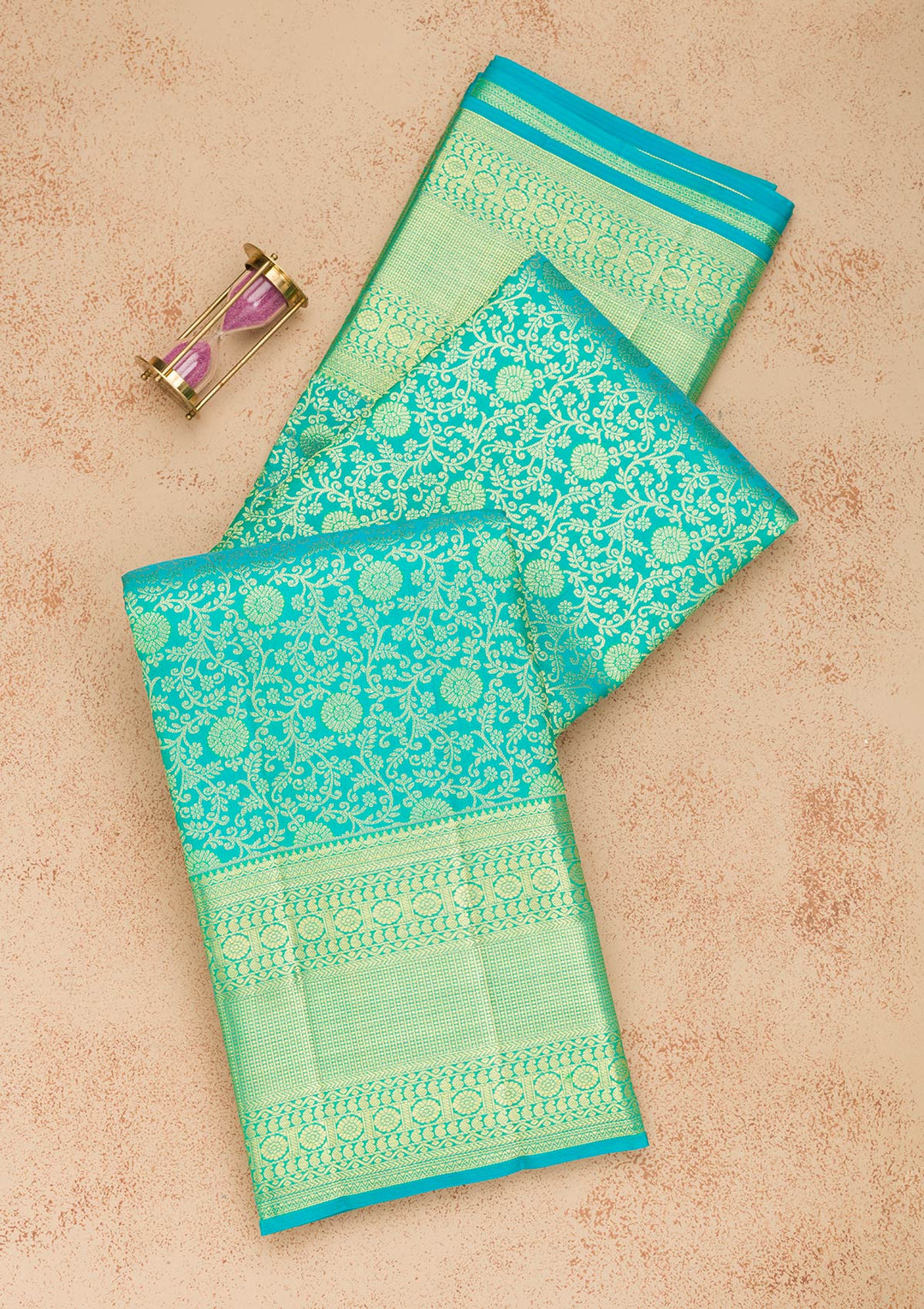 Rama Green Zariwork Pure Silk Saree