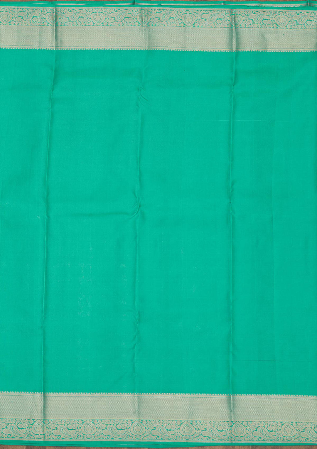 Rama Green Silk Jaal Gold Zariwork Saree With Matching Blouse Piece