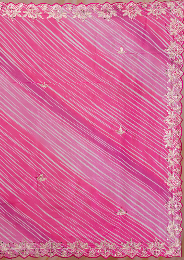 Rani Pink Gotapatti Satin Saree