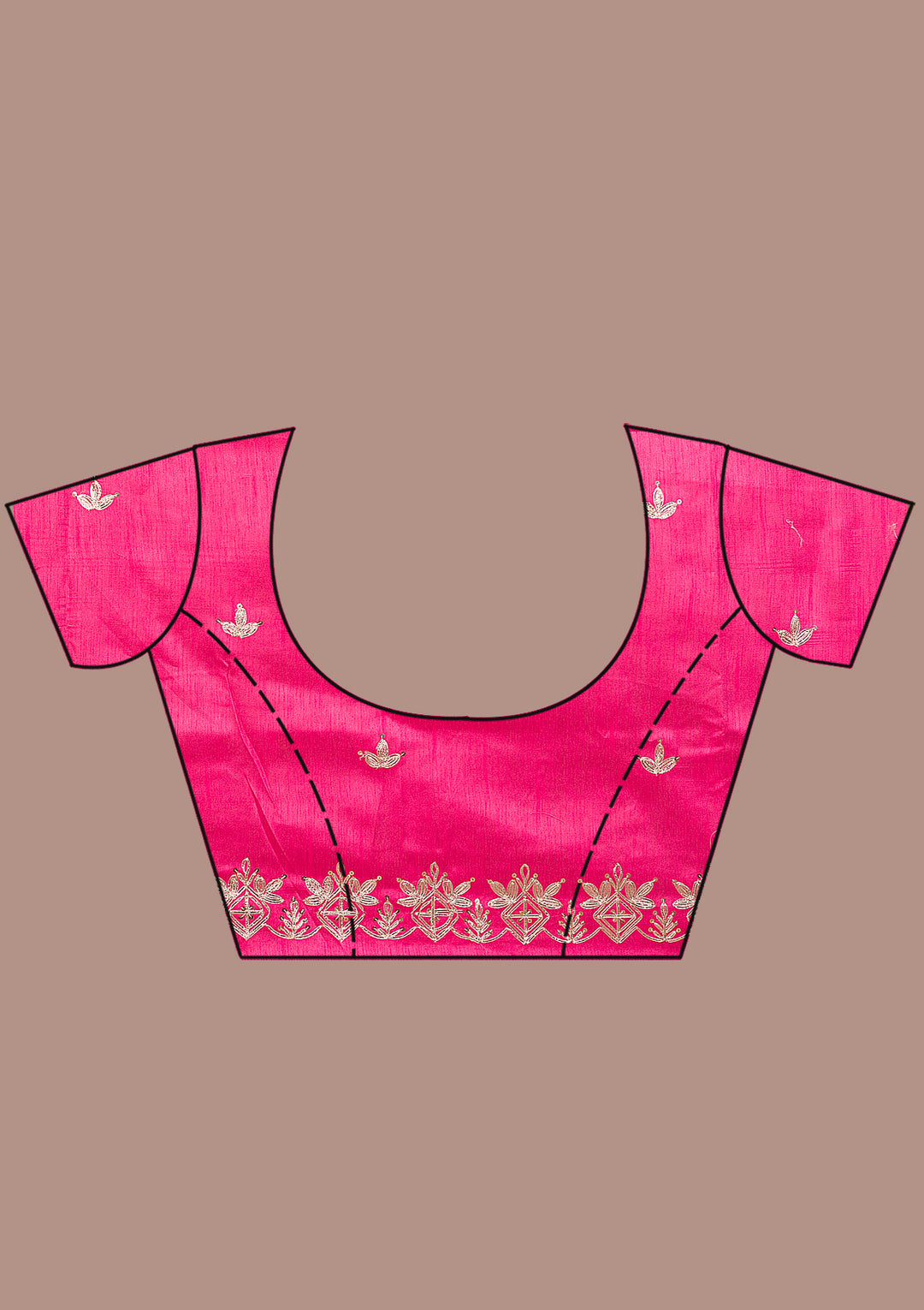 Rani Pink Gotapatti Satin Saree