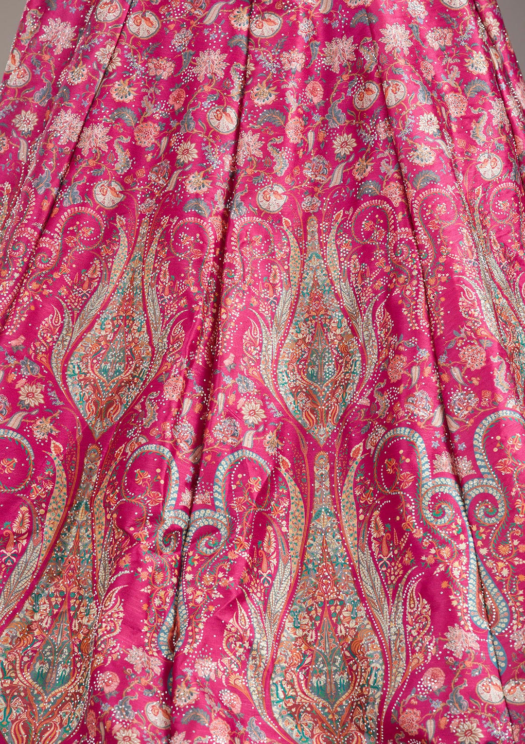 Rani Pink Silver Zariwork Banarasi Readymade Lehenga