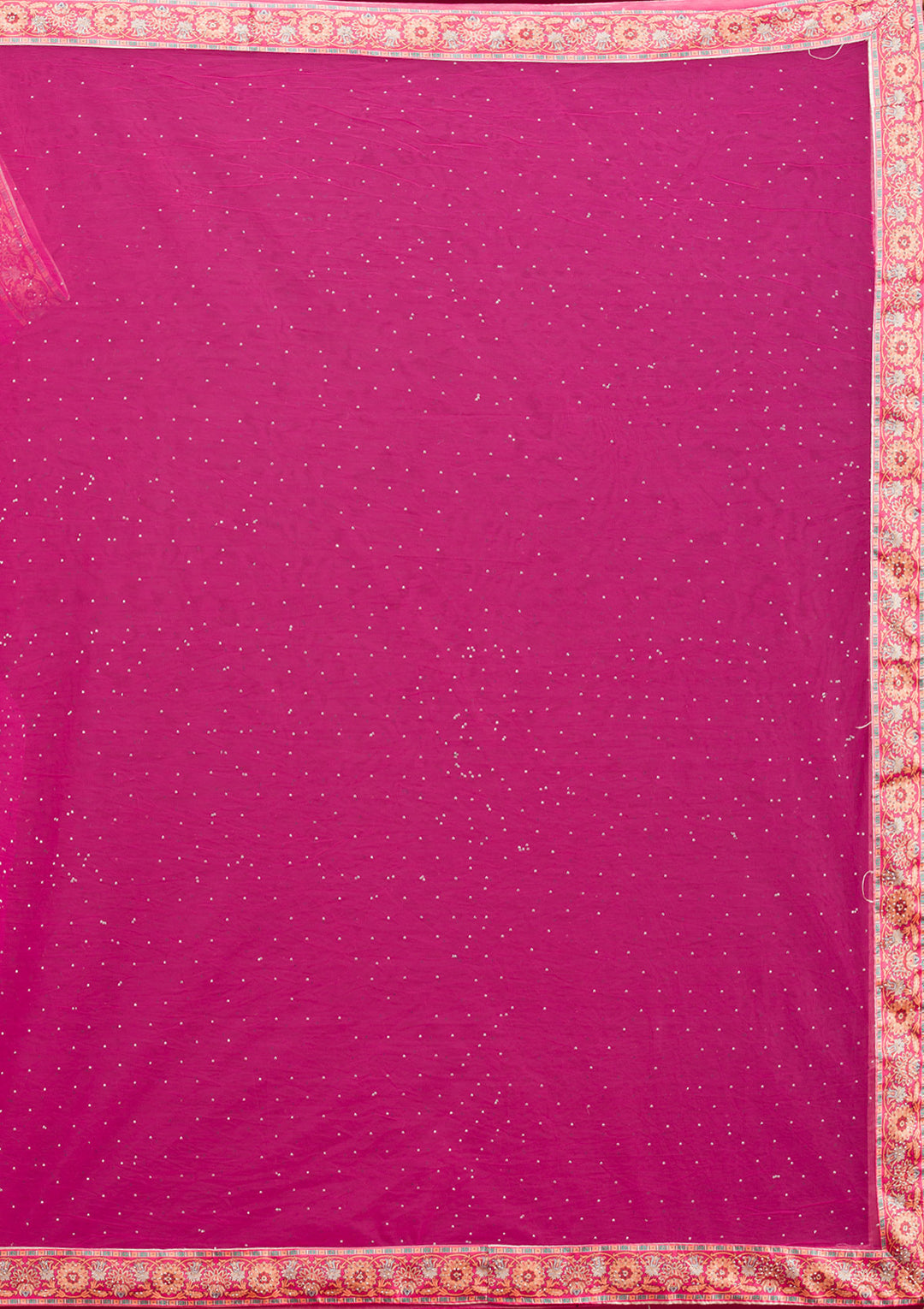 Rani Pink Swarovski Raw Silk Readymade Lehenga