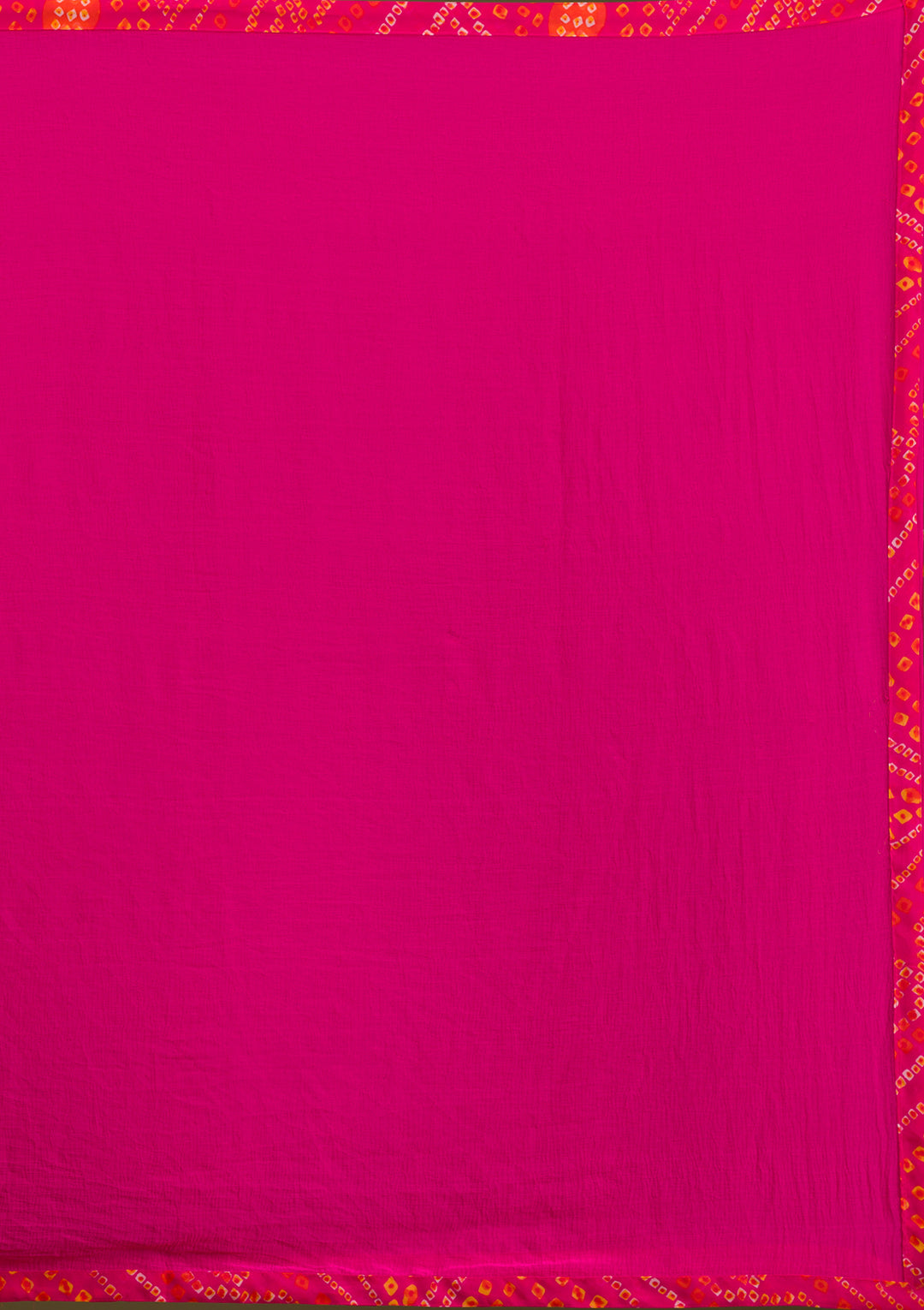 Rani Pink Crepe Bandhej Gold Zardozi Anarkali Kurta With Bottom And Dupatta