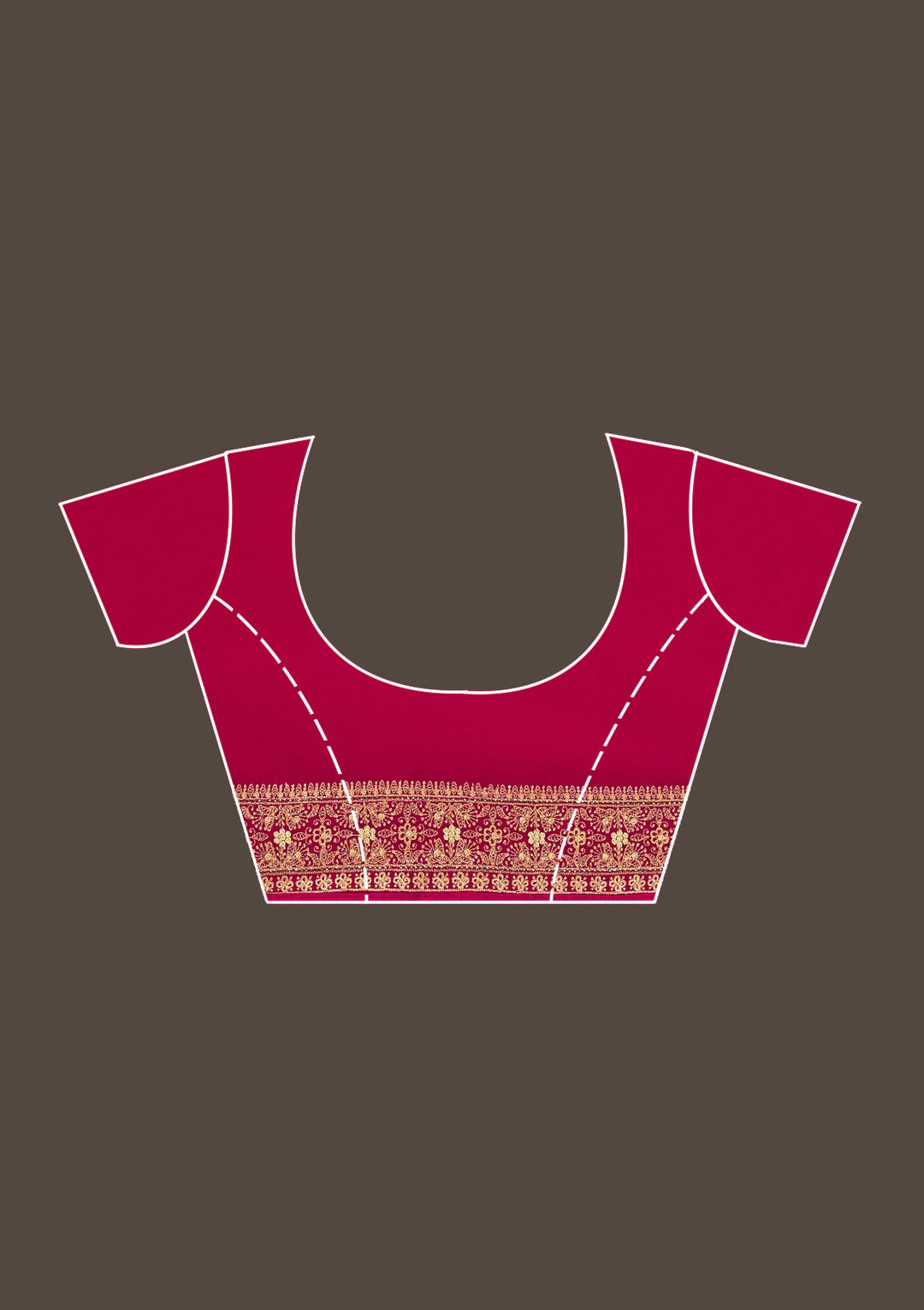 Rani Pink Georgette Kashmiri Saree With Matching Blouse Piece