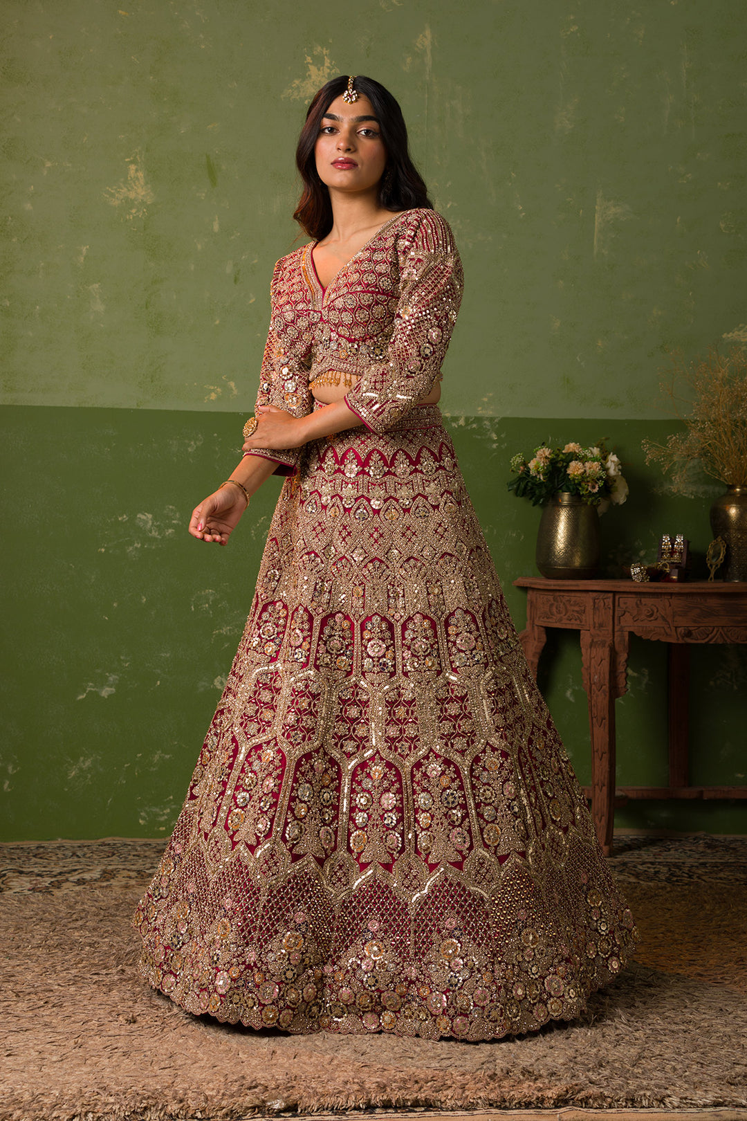 Rani Pink Zariwork Net Readymade Lehenga