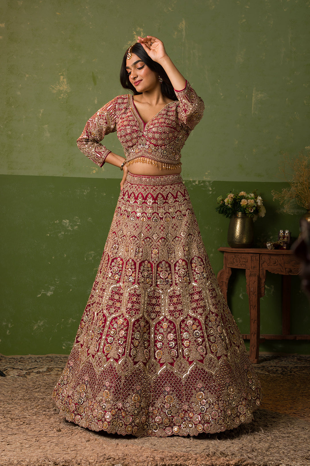 Rani Pink Zariwork Net Readymade Lehenga