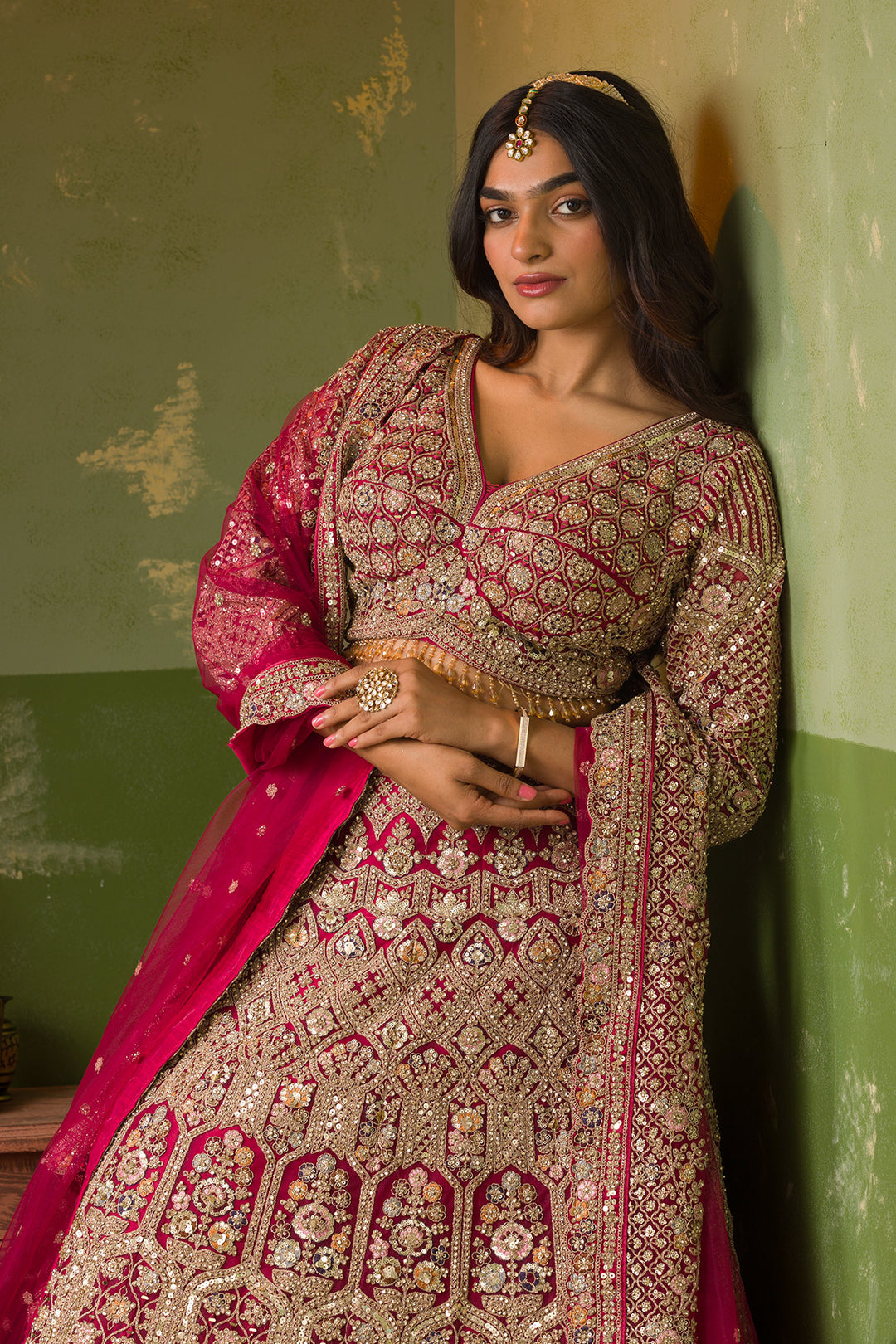 Rani Pink Zariwork Net Readymade Lehenga