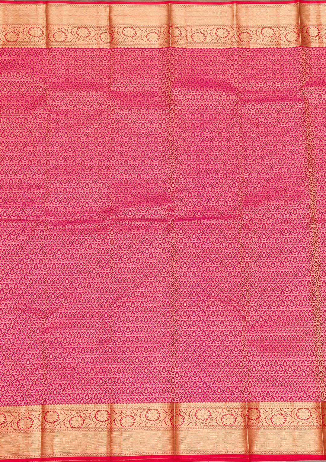 Rani Pink Zariwork Pure Silk Saree-Koskii