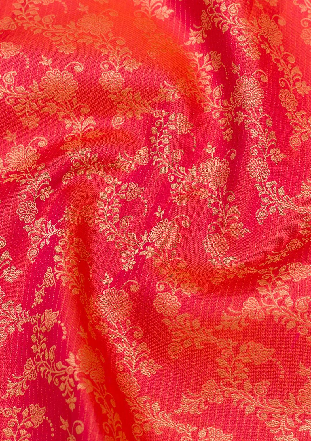 Rani Pink Zariwork Pure Silk Saree-Koskii