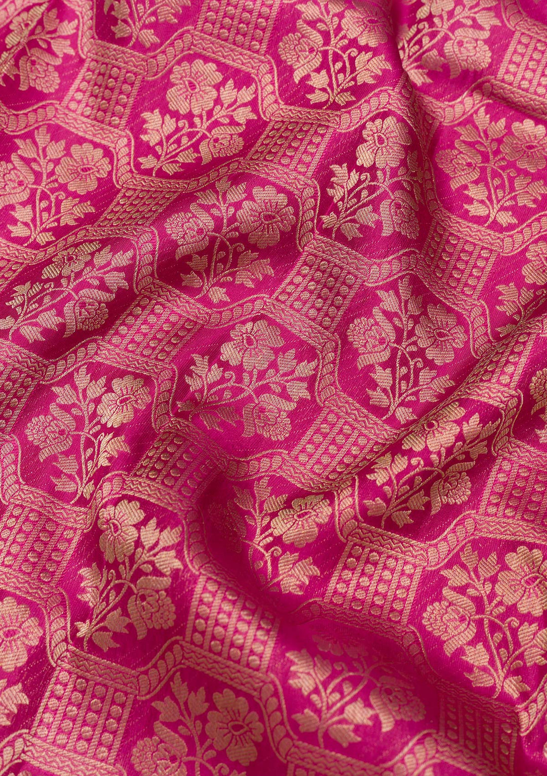 Rani Pink Zariwork Pure Silk Saree