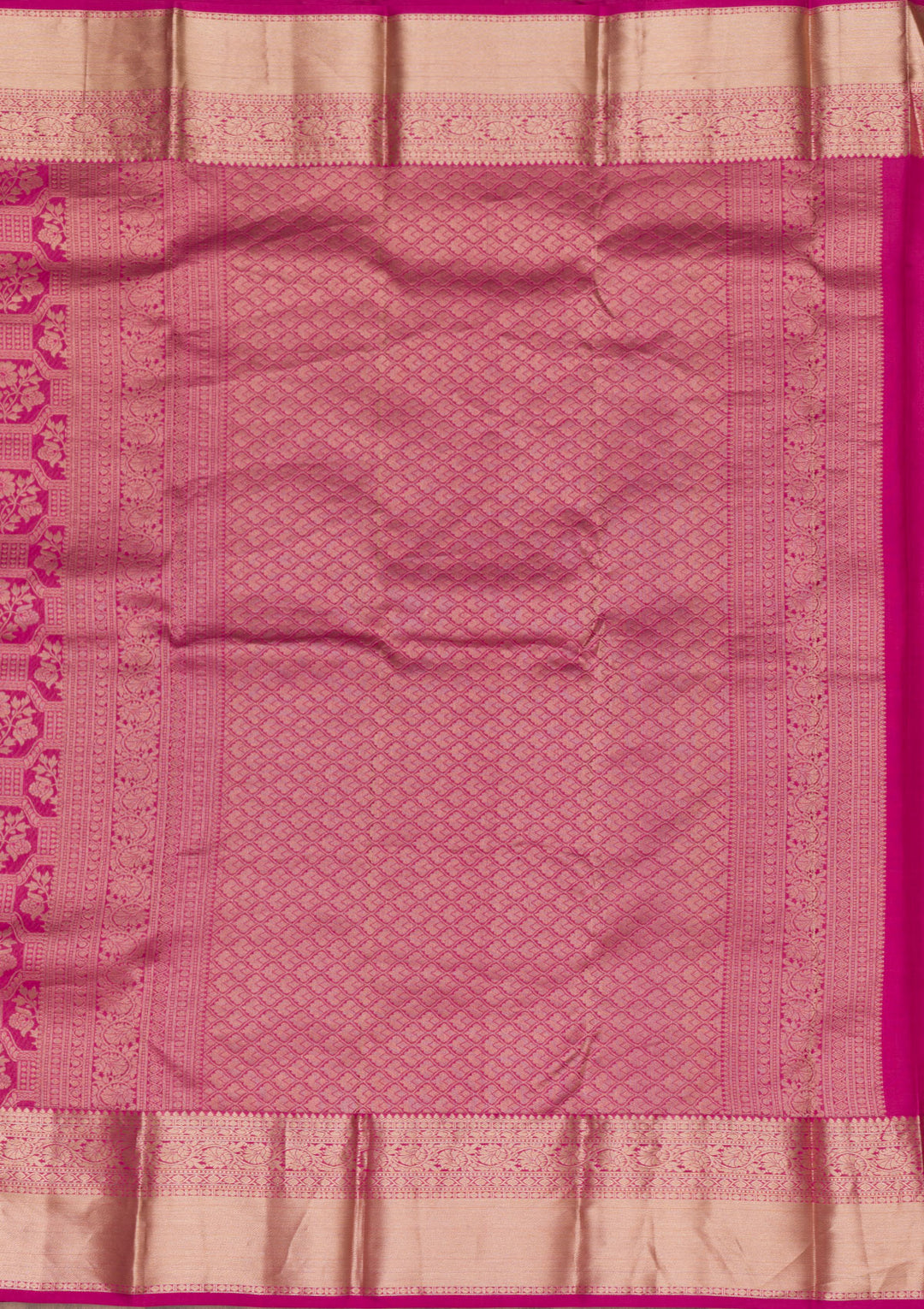 Rani Pink Zariwork Pure Silk Saree