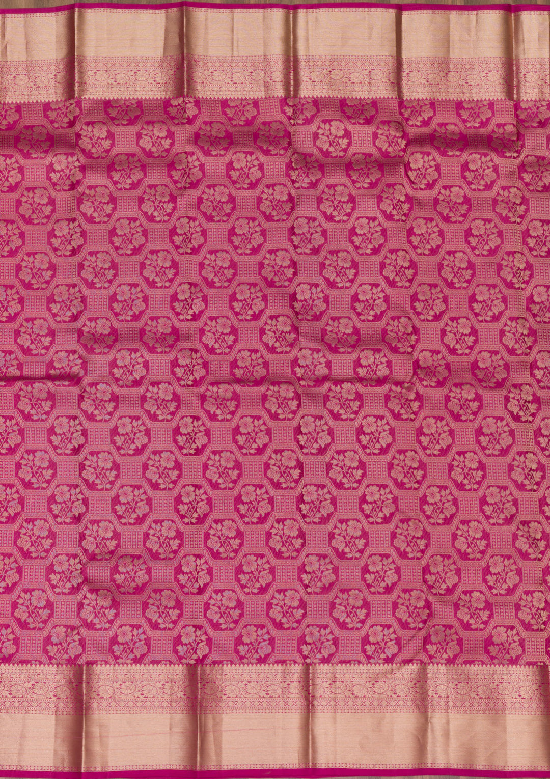 Rani Pink Zariwork Pure Silk Saree