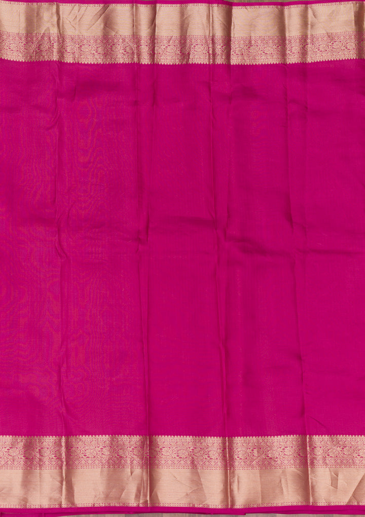 Rani Pink Zariwork Pure Silk Saree