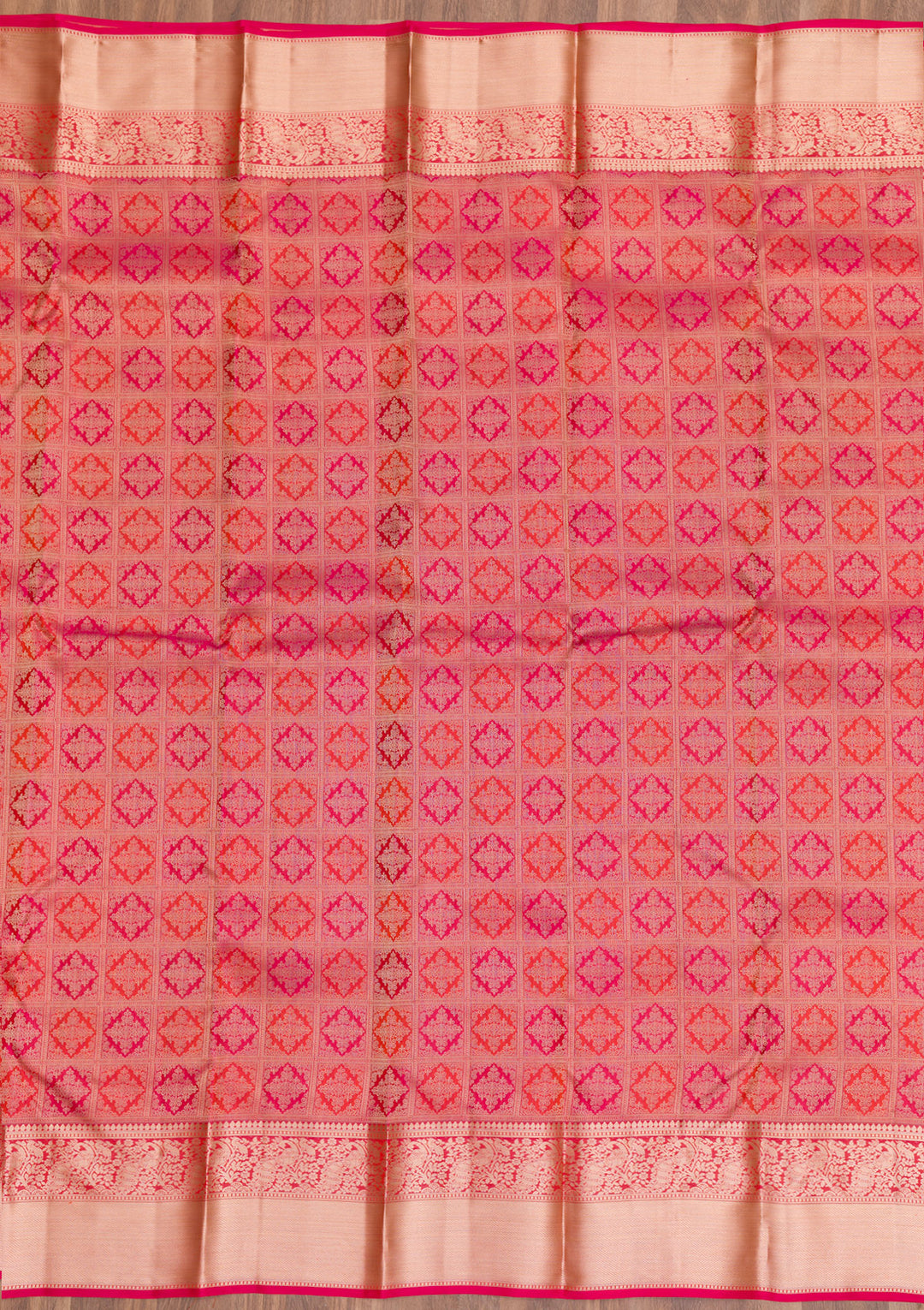 Rani Pink Zariwork Kanjivaram Pure Silk Saree