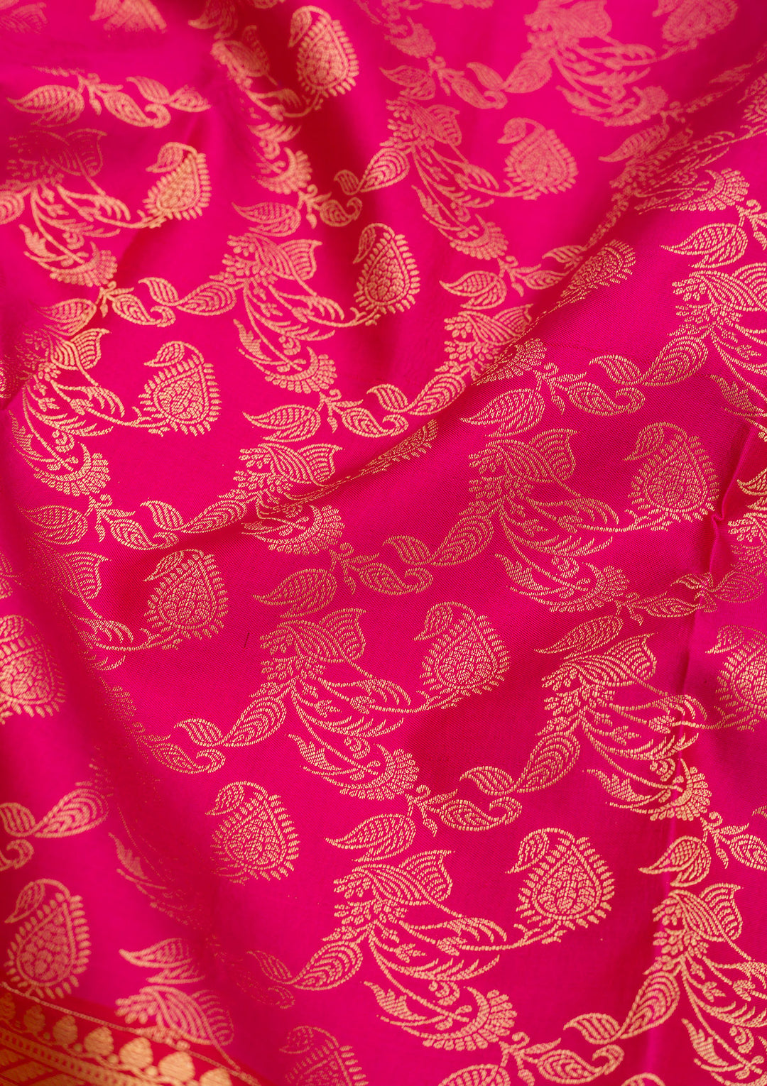 Rani Pink Zariwork Pure Silk Saree