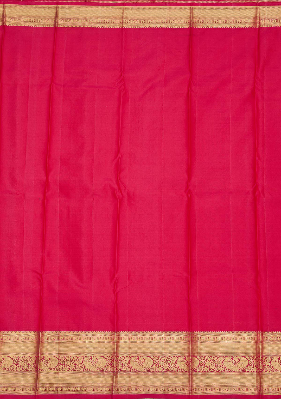 Rani Pink Silk Jaal Gold Zariwork Saree With Matching Blouse Piece