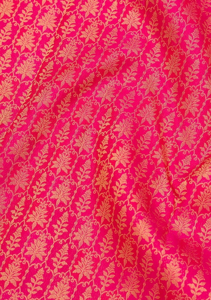 Rani Pink Zariwork Pure Silk Saree