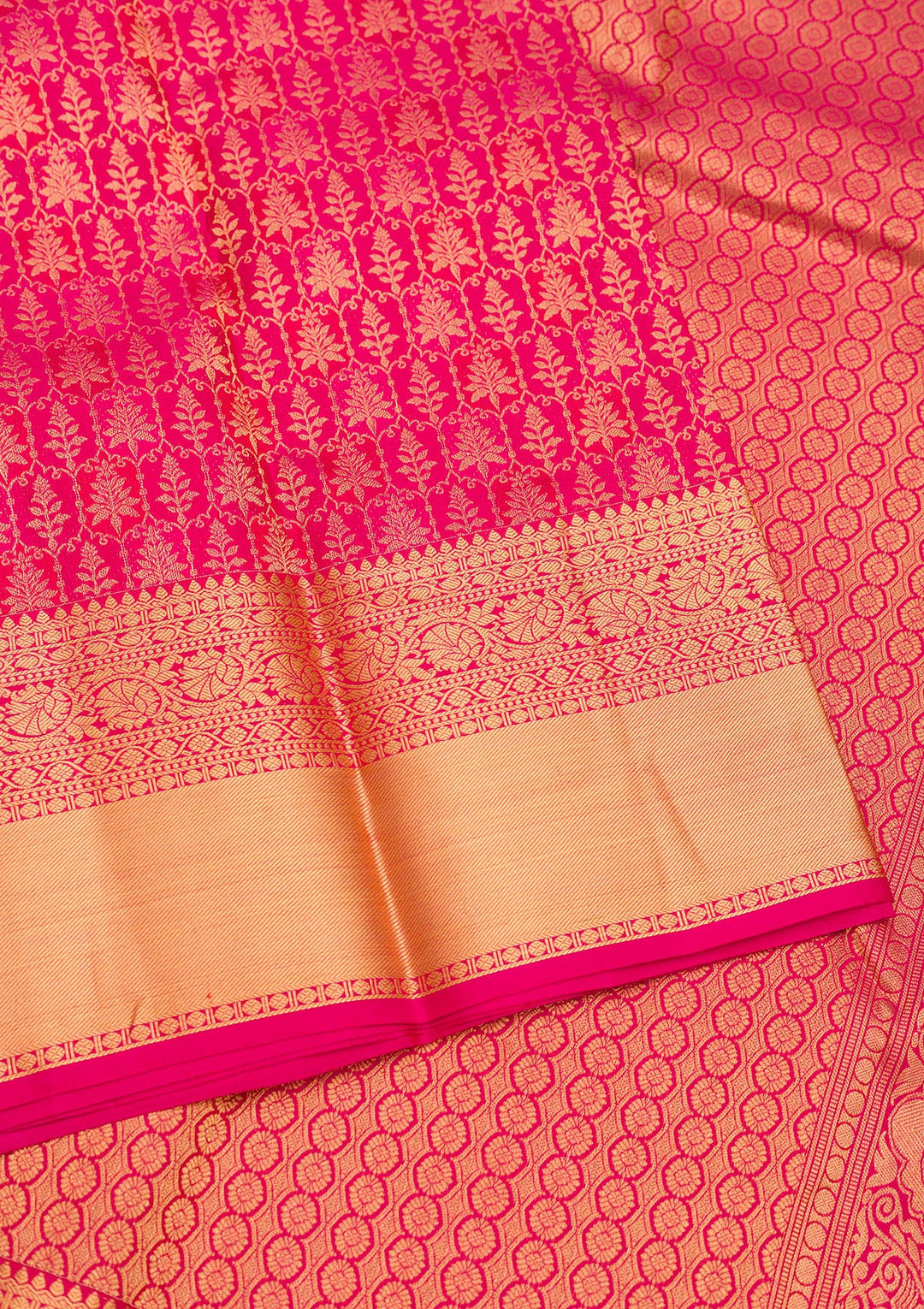Rani Pink Zariwork Pure Silk Saree