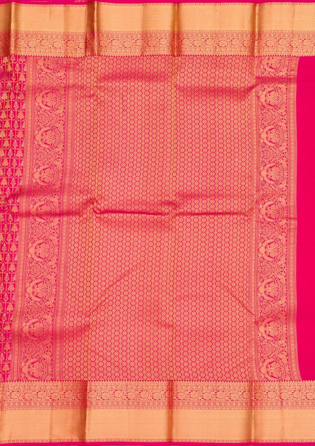 Rani Pink Zariwork Pure Silk Saree