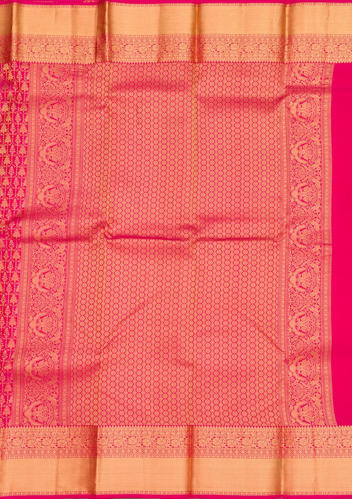 Rani Pink Zariwork Pure Silk Saree
