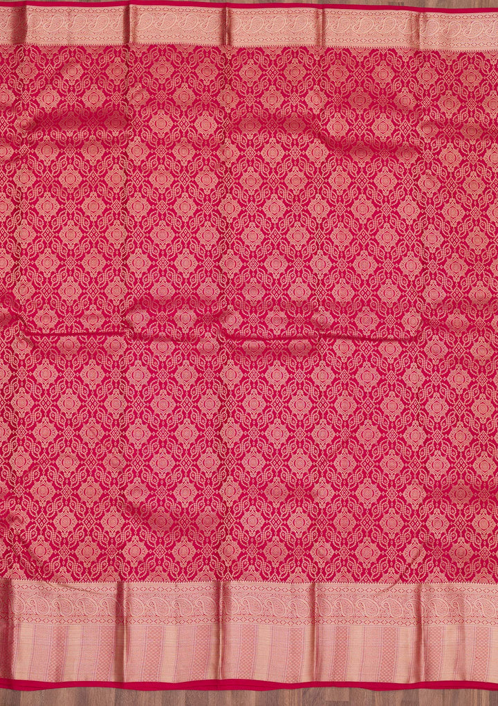 Rani Pink Zariwork Pure Silk Saree
