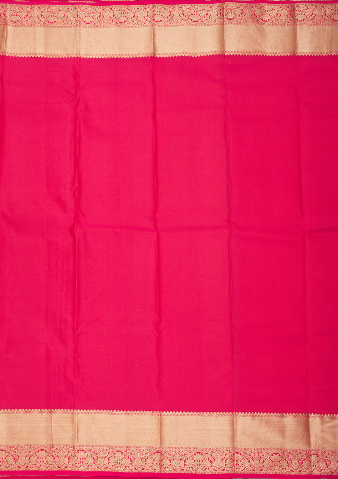 Rani Pink Pure Silk Jaal Zariwork Saree With Matching Blouse Piece