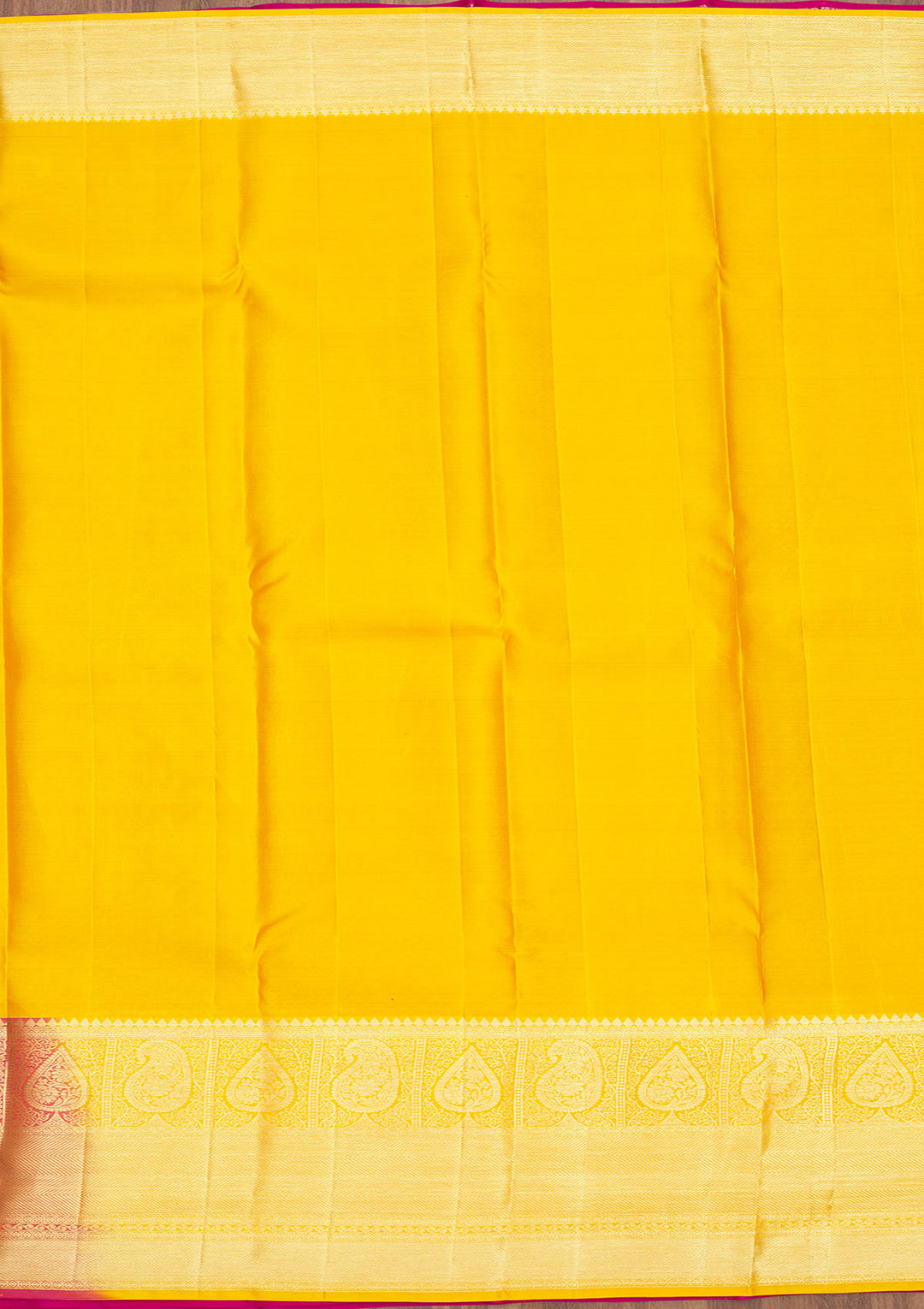 Rani Pink Silk Jaal Gold Zariwork Saree With Matching Blouse Piece