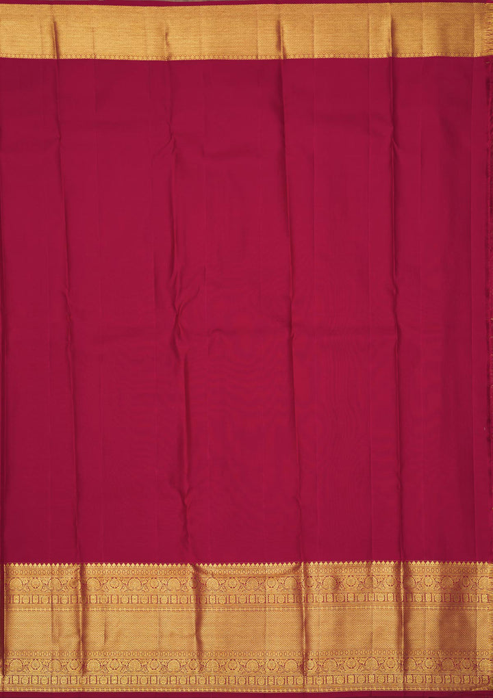 Rani Pink Silk Jaal Gold Zariwork Saree With Matching Blouse Piece