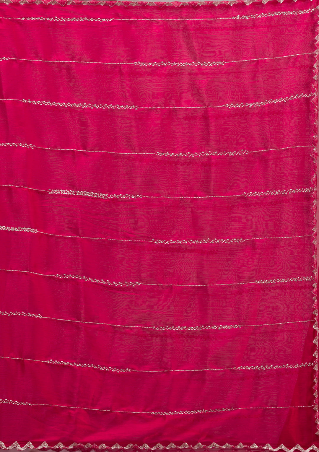 Red Organza Cutdana Saree With Matching Blouse Piece