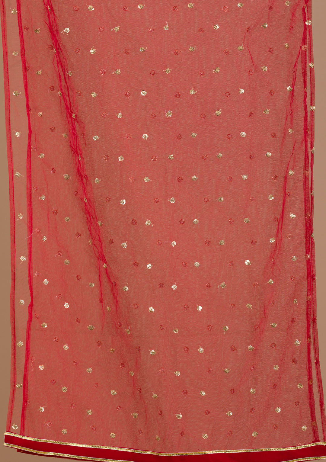 Red Sequins Georgette Readymade  Anarkali Suit