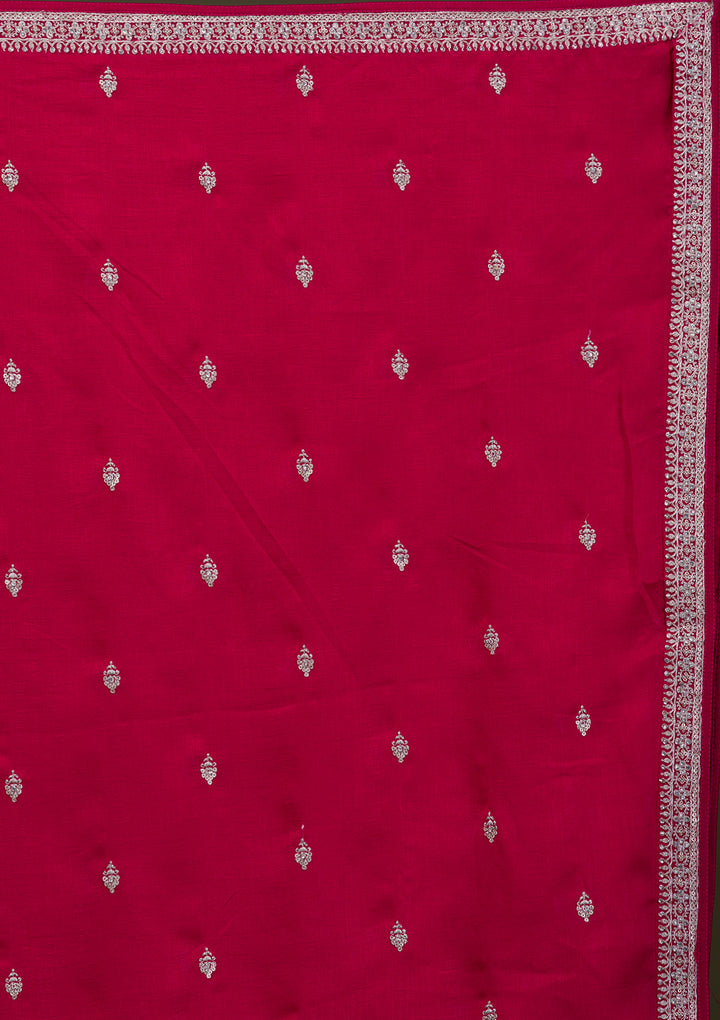 Red Zariwork Georgette Readymade Salwar Suit
